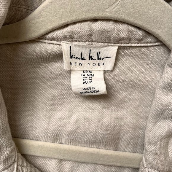 Nicole Miller Linen Blend Shirt - Picture 4 of 7